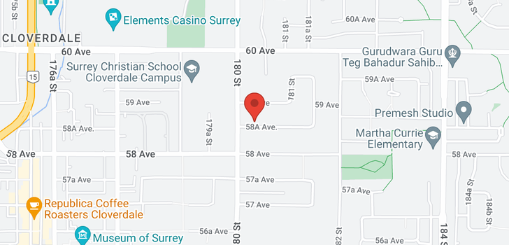 map of 18036 59 AVENUE
